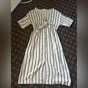 By together dress size small Striped Button-Down Dress